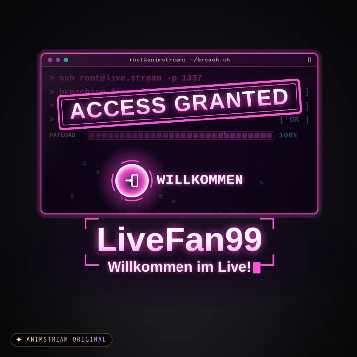 Willkommen Alert – System Hack Vapor · Pink-Cyan