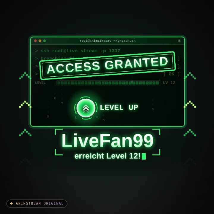 Level-Up Alert – System Hack Matrix · Grün