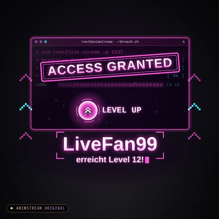 Level-Up Alert – System Hack Vapor · Pink-Cyan