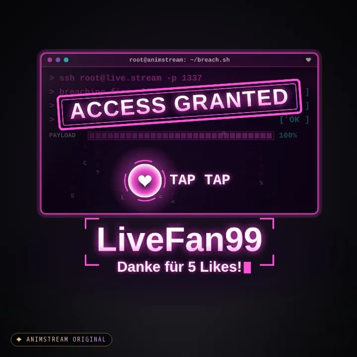 Like & Tap Tap Alert – System Hack Vapor · Pink-Cyan