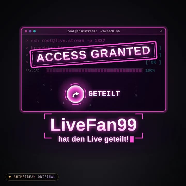 Live geteilt Alert – System Hack Vapor · Pink-Cyan