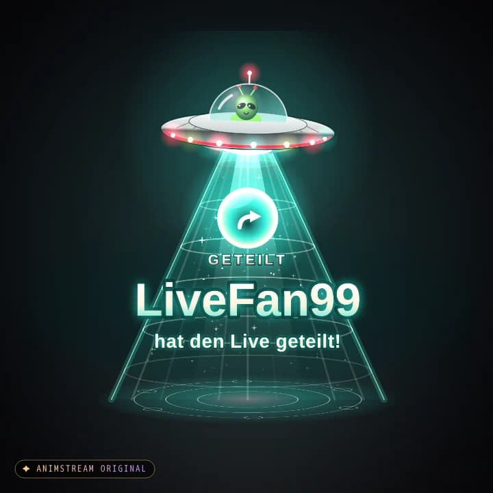 Live geteilt Alert – UFO Abduction Retro 50s · Türkis-Rot