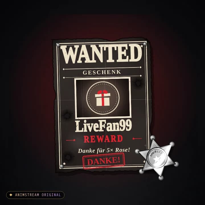 Geschenk-Danke Alert – Wild West Outlaw · Schwarz-Rot