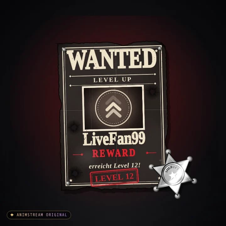 Level-Up Alert – Wild West Outlaw · Schwarz-Rot