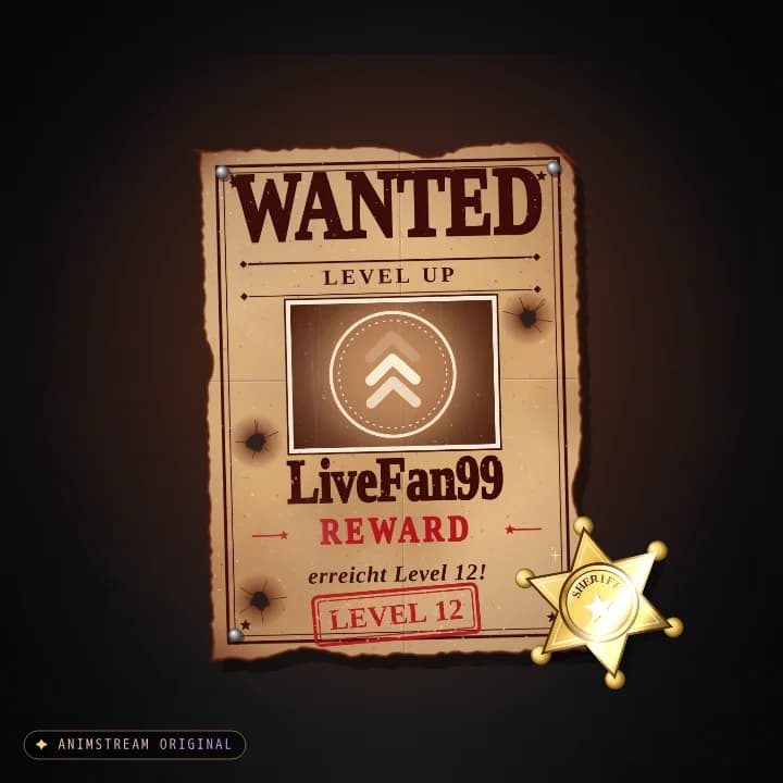 Level-Up Alert – Wild West Saloon · Holz-Rot