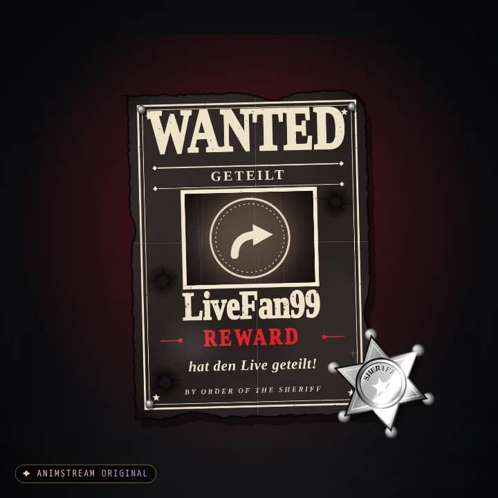 Live geteilt Alert – Wild West Outlaw · Schwarz-Rot