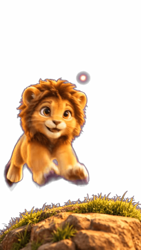 Baby Lion / Baby Löwe Gif Animation mit SFX Sound & Musik