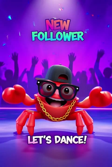 Breakdance Crab New Follower Alert