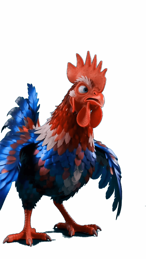 Donner Huhn mit Pistole