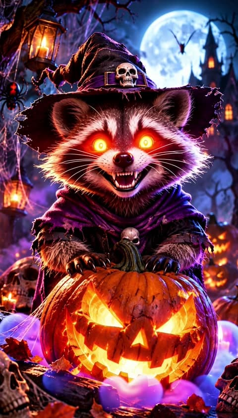 Halloween Raccoon – Thanks for the Follow! 🦝👻