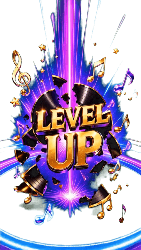 Music Level Up – Glückwunsch Animation