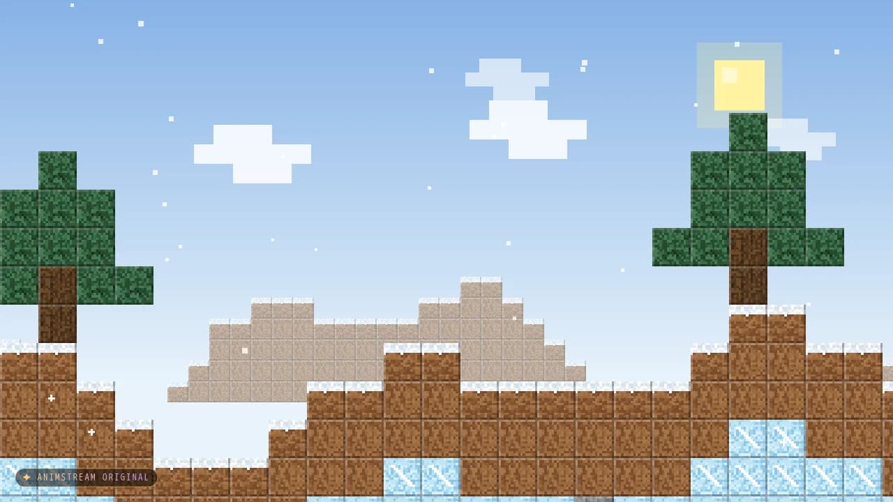 Hintergrund – Blockcraft Schnee