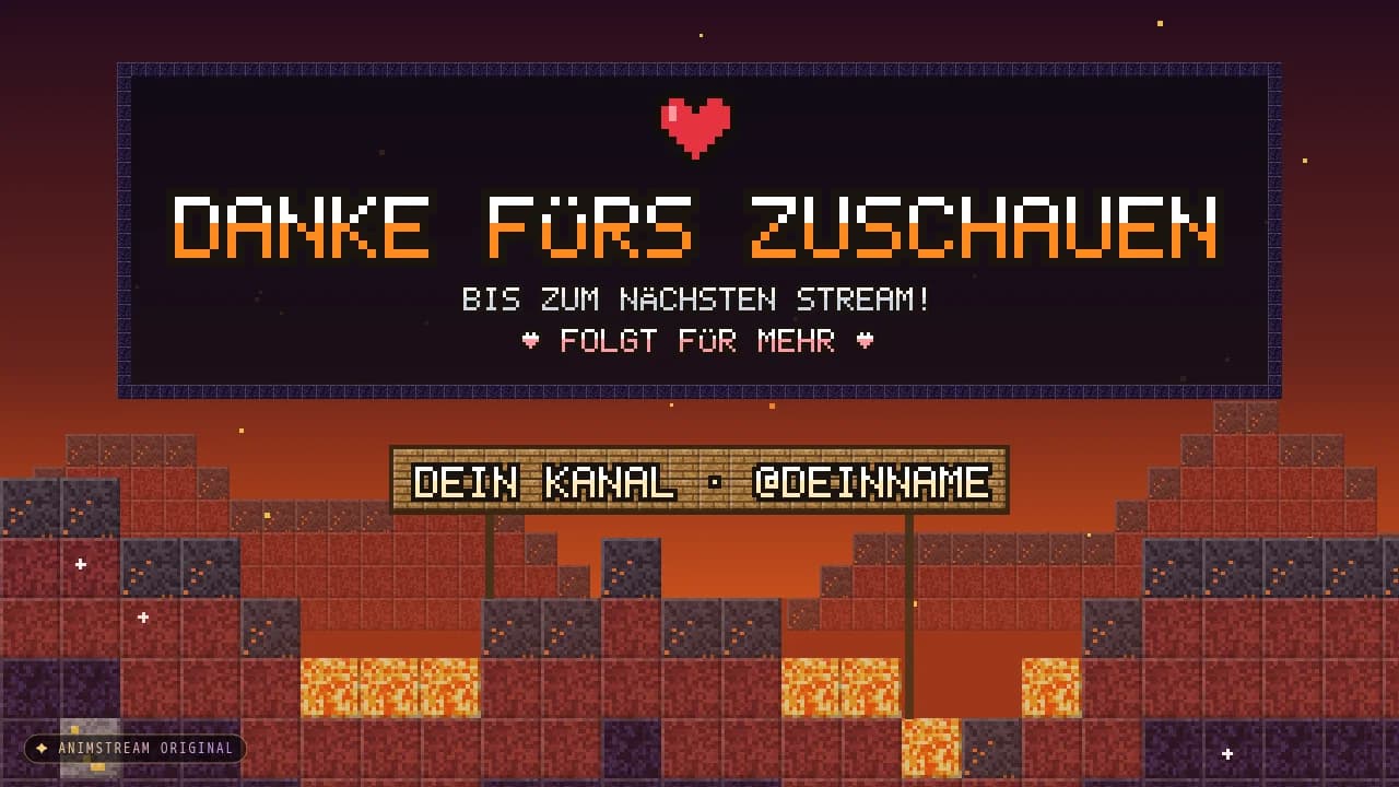 Stream-Ende-Szene – Blockcraft Lava