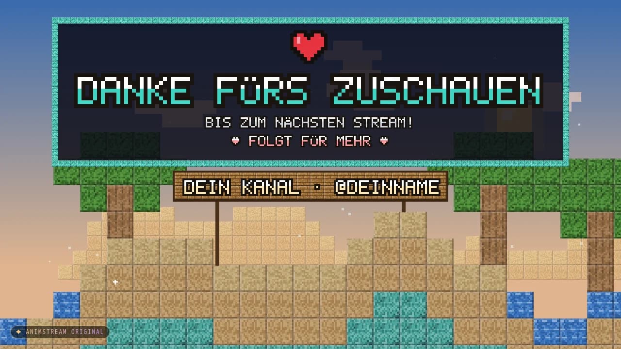 Stream-Ende-Szene – Blockcraft Ozean