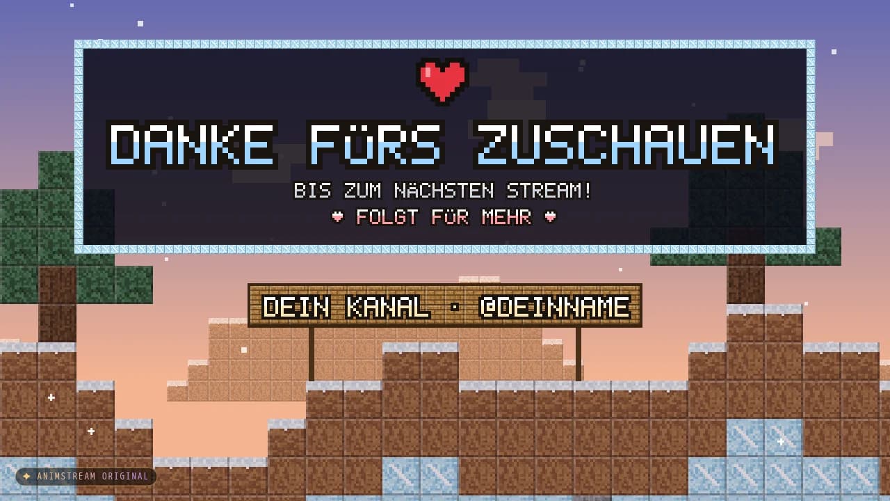 Stream-Ende-Szene – Blockcraft Schnee