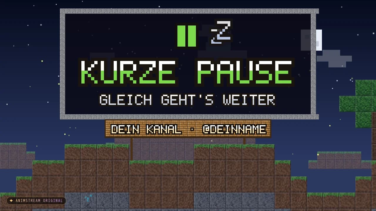 Pause-Szene – Blockcraft Grasland
