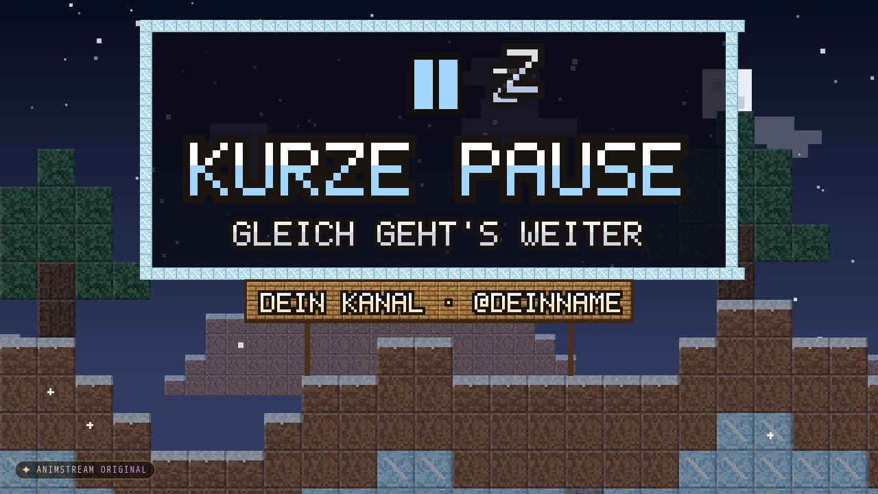 Pause-Szene – Blockcraft Schnee