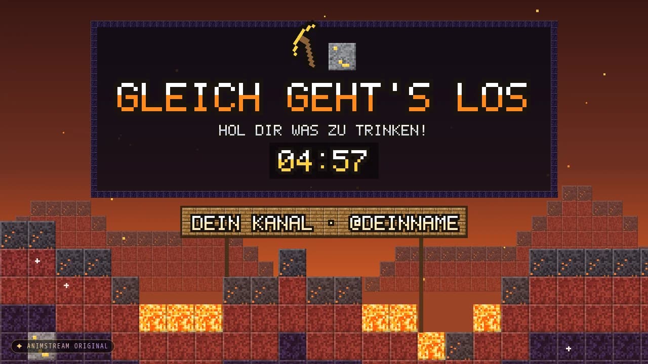 Starting Soon-Szene – Blockcraft Lava