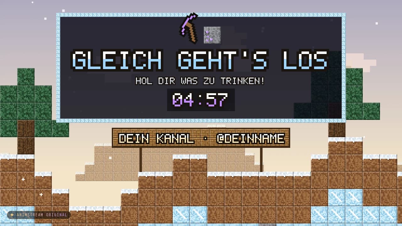 Starting Soon-Szene – Blockcraft Schnee