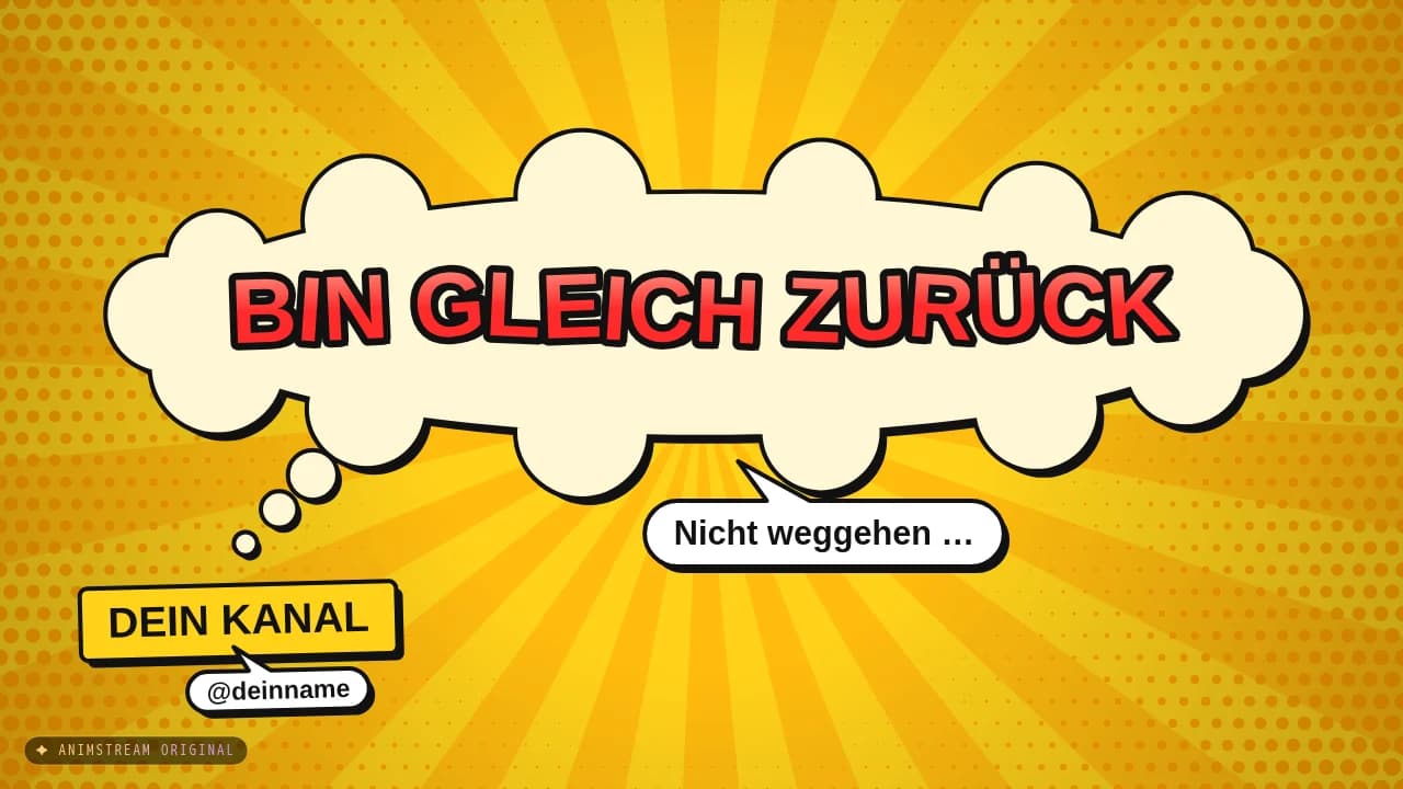 Bin gleich zurück-Szene – Comic Burst Klassik