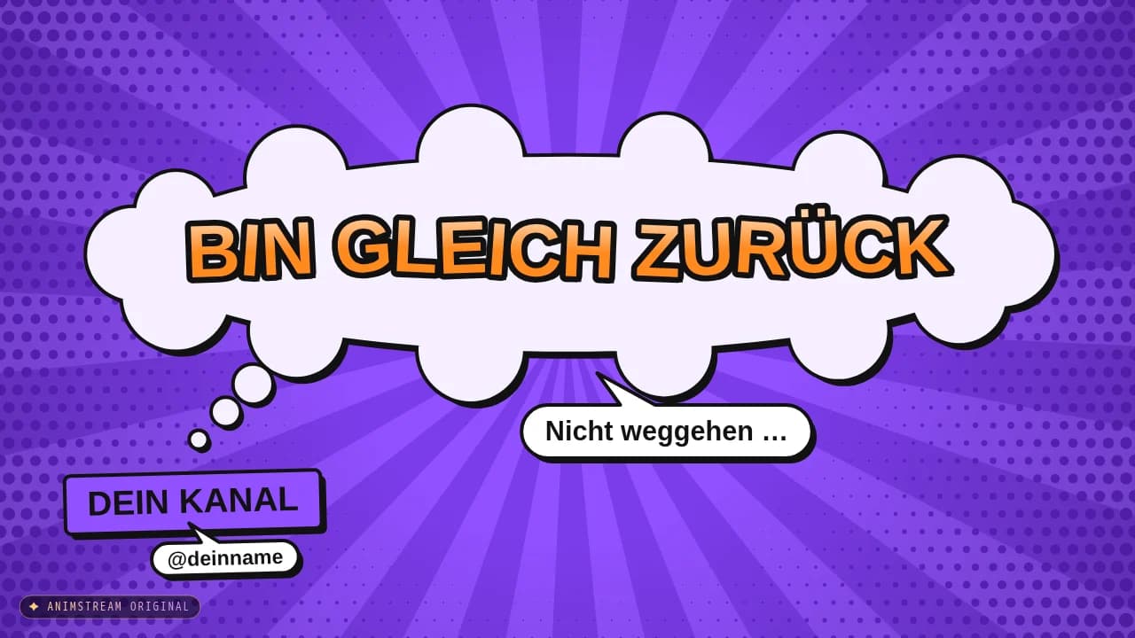 Bin gleich zurück-Szene – Comic Burst Traube