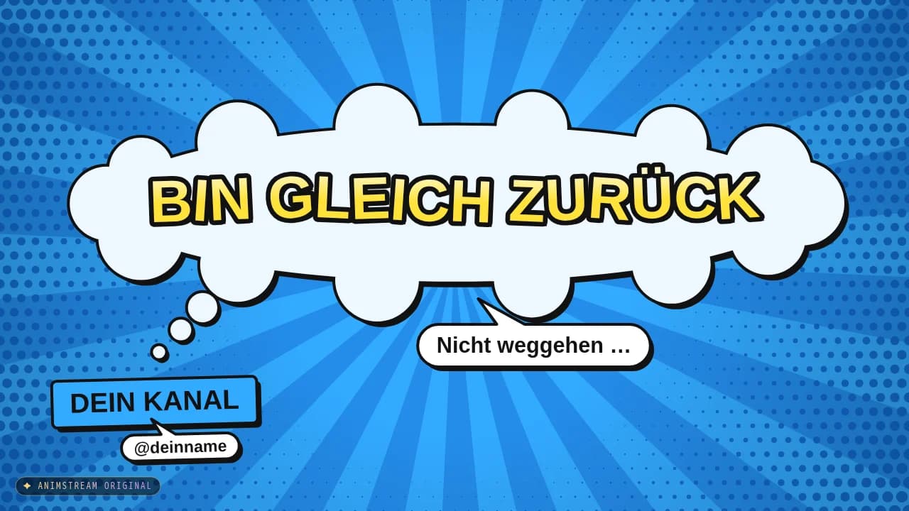 Bin gleich zurück-Szene – Comic Burst Himmel