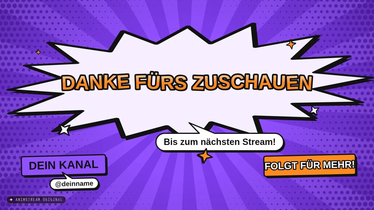 Stream-Ende-Szene – Comic Burst Traube