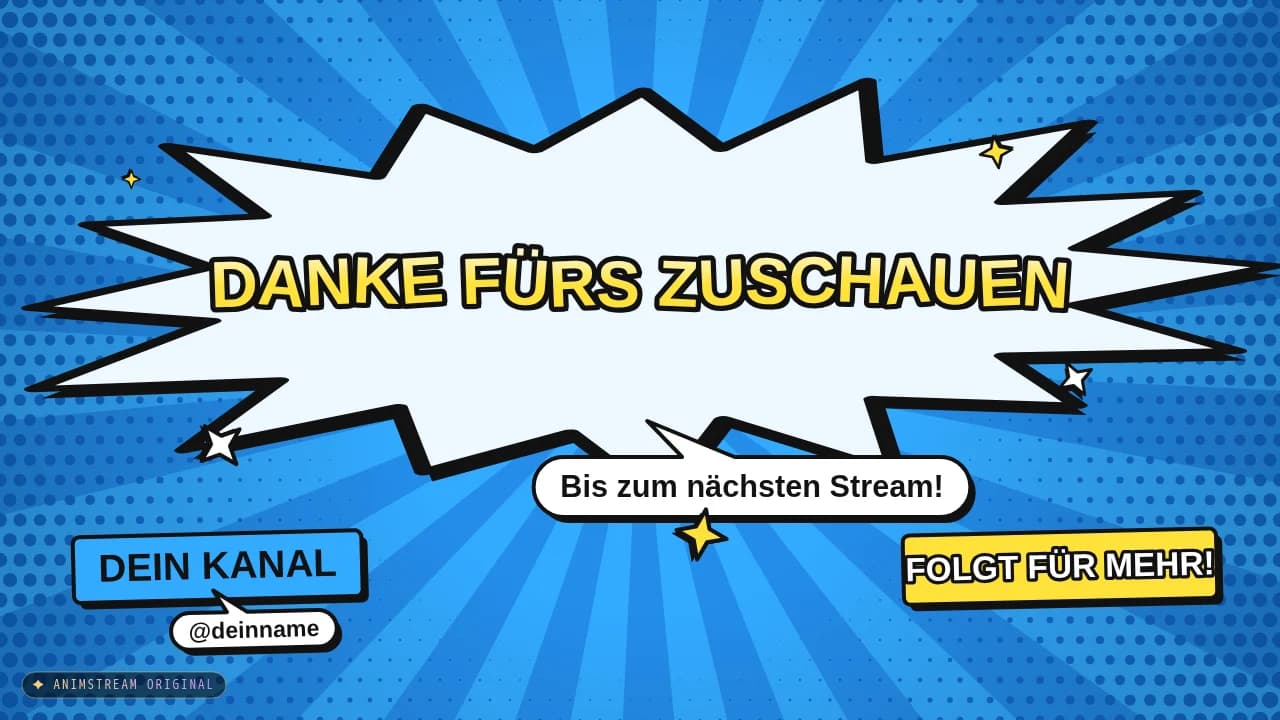 Stream-Ende-Szene – Comic Burst Himmel
