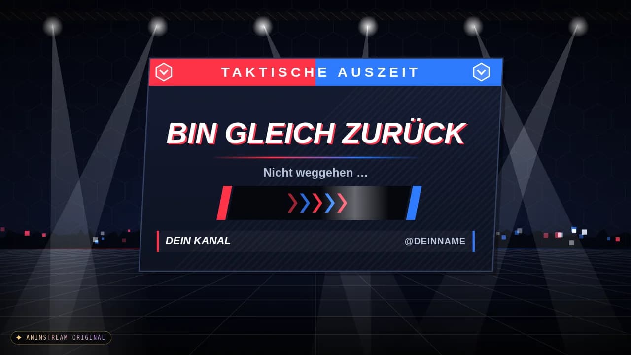 Bin gleich zurück-Szene – Esports Broadcast Rot vs. Blau