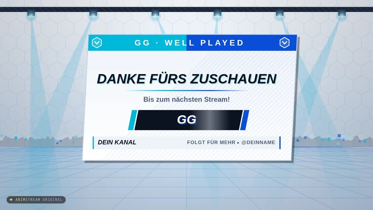 Stream-Ende-Szene – Esports Broadcast Weiß-Cyan