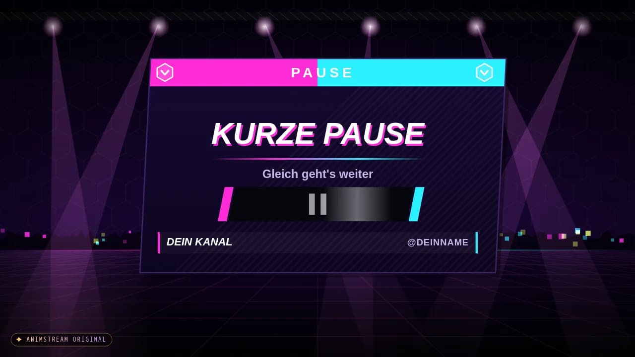 Pause-Szene – Esports Broadcast Neon
