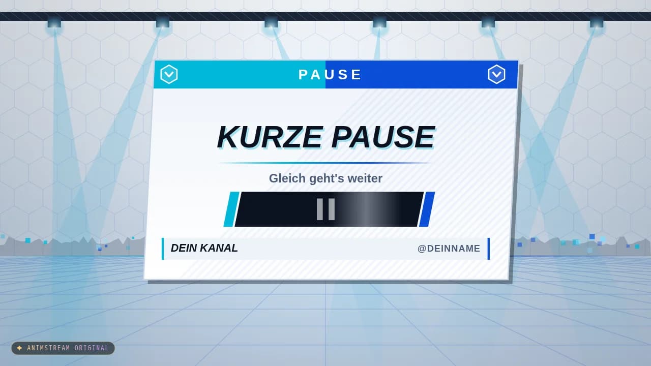 Pause-Szene – Esports Broadcast Weiß-Cyan