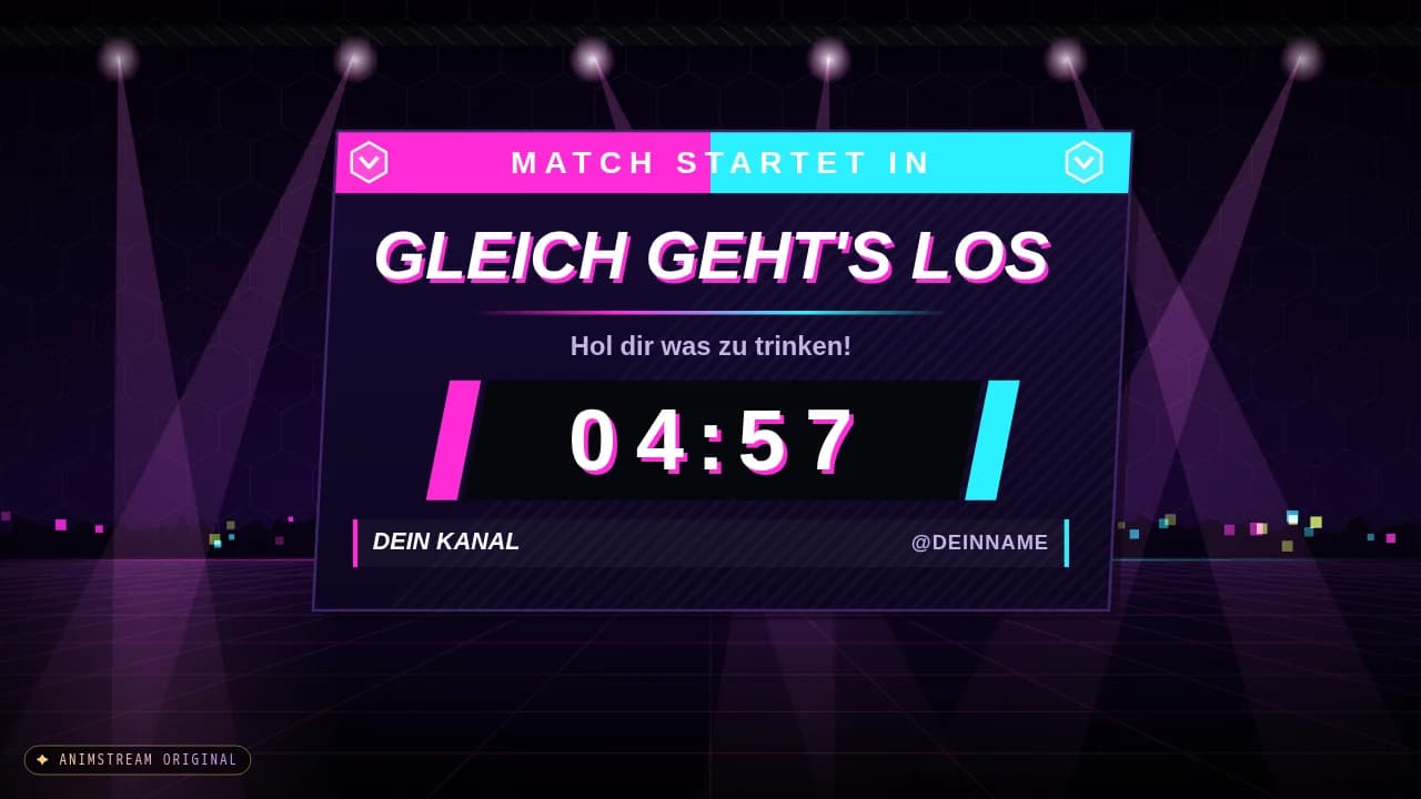 Starting Soon-Szene – Esports Broadcast Neon