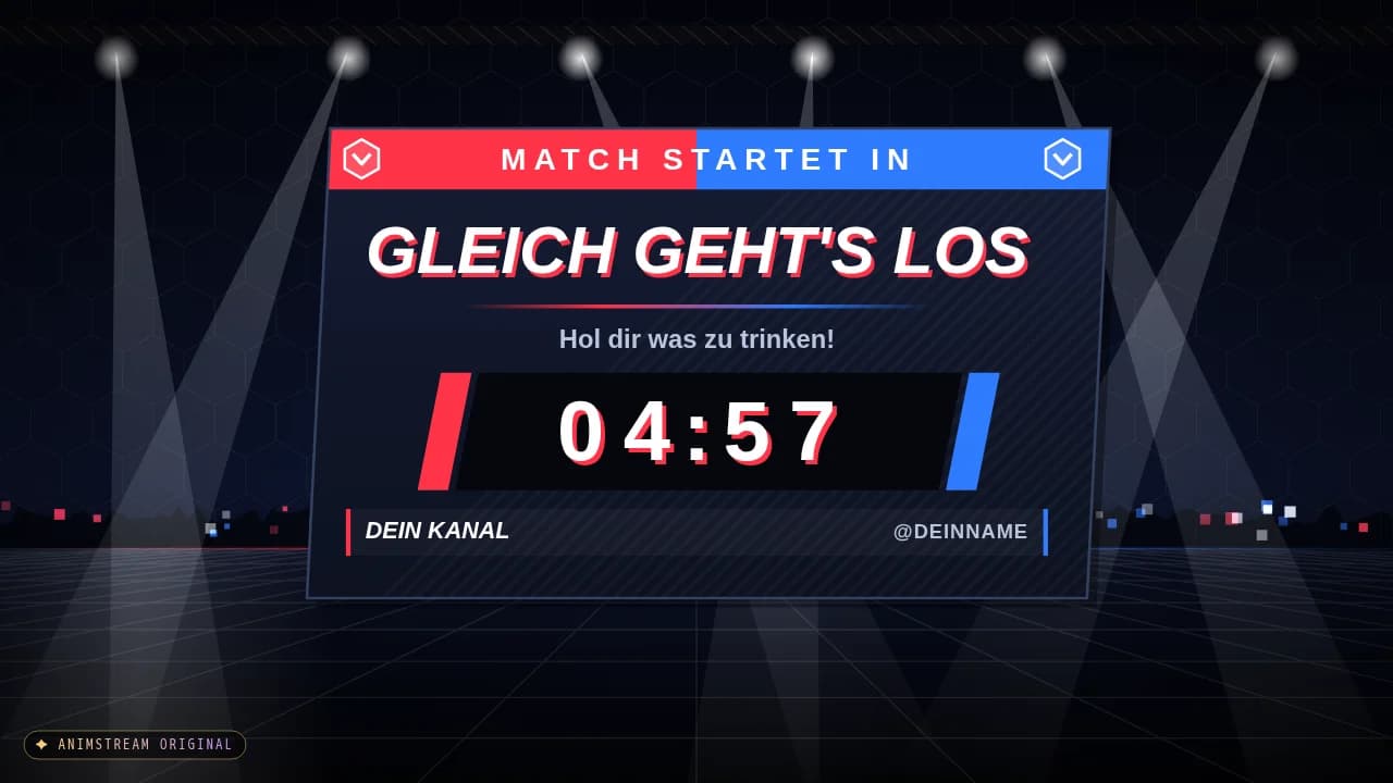 Starting Soon-Szene – Esports Broadcast Rot vs. Blau
