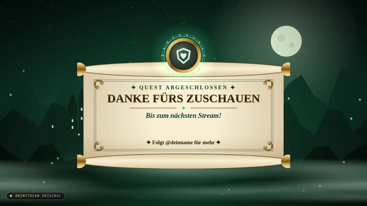 Stream-Ende-Szene – Fantasy Quest Elfenwald