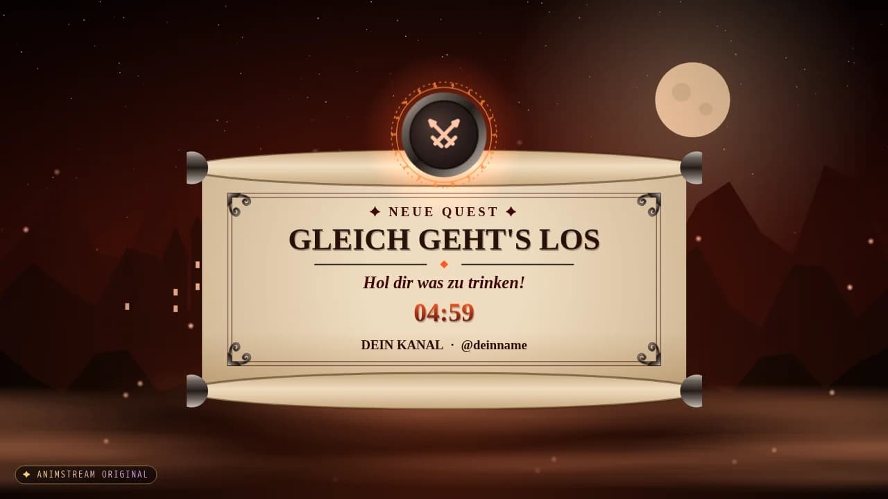 Starting Soon-Szene – Fantasy Quest Höllenglut