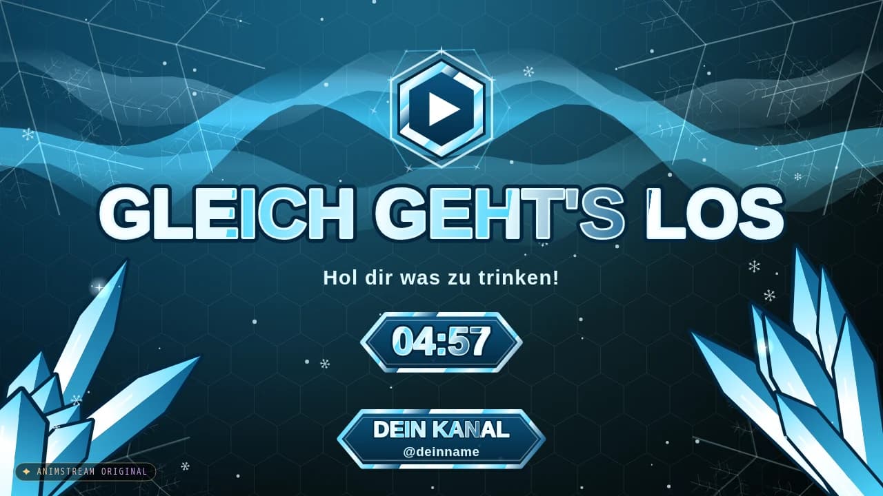 Starting Soon-Szene – Frost Shatter Gletscher