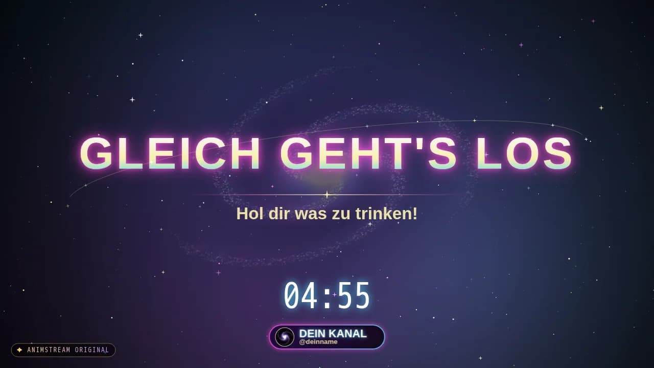 Starting Soon-Szene – Galaxy Portal Cosmic