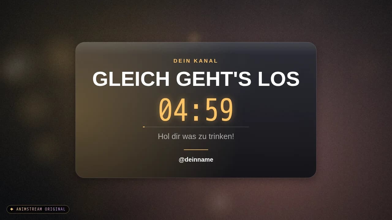 Starting Soon-Szene – Glass Toast Amber