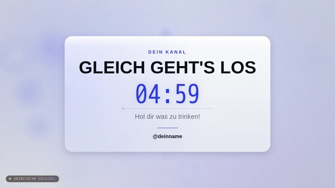 Starting Soon-Szene – Glass Toast Hell