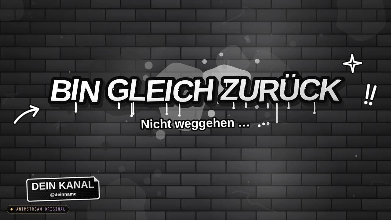 Bin gleich zurück-Szene – Graffiti Tag Schwarz/Weiß