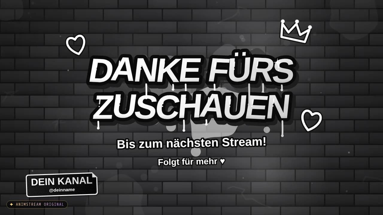 Stream-Ende-Szene – Graffiti Tag Schwarz/Weiß