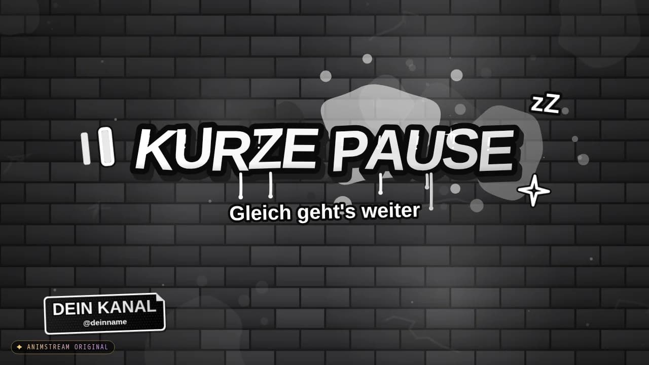 Pause-Szene – Graffiti Tag Schwarz/Weiß