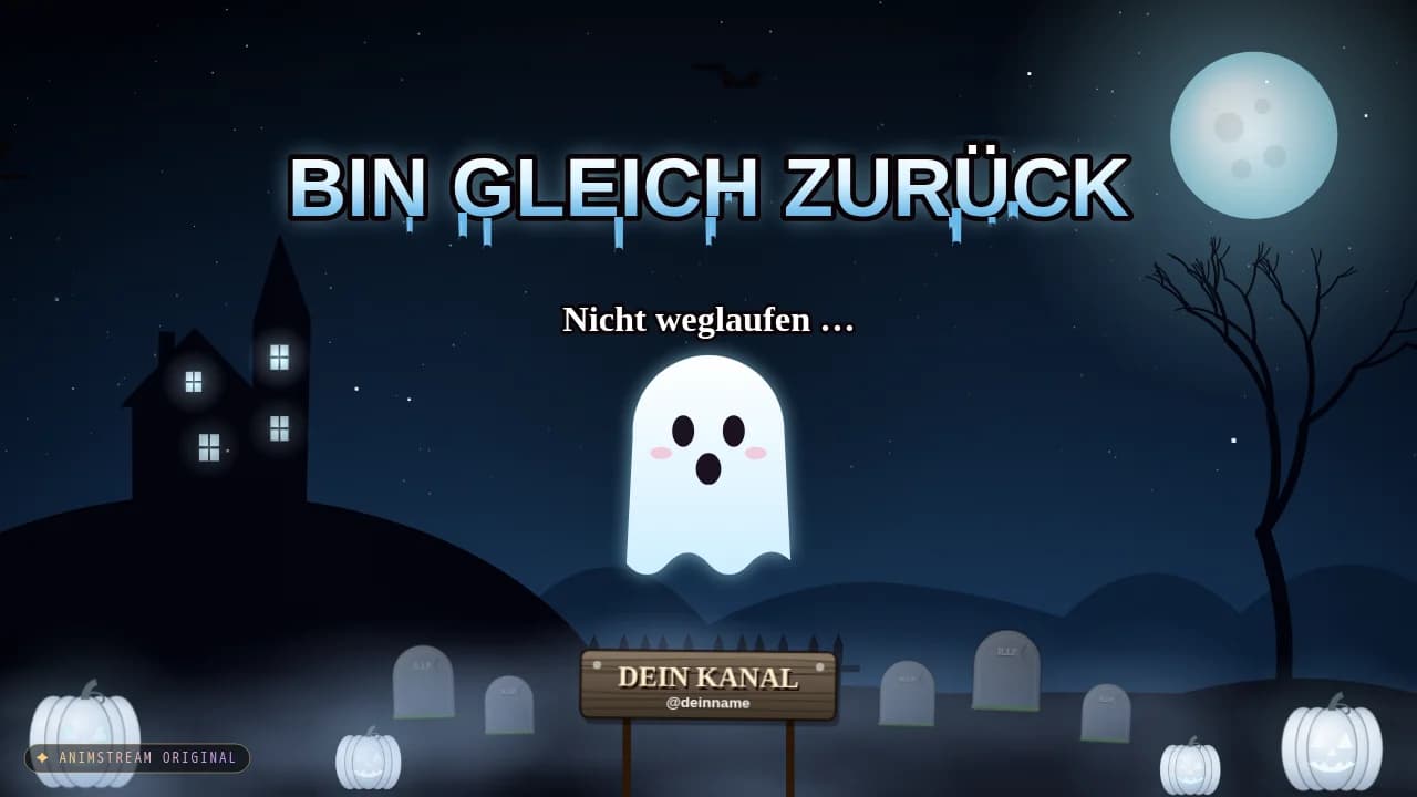 Bin gleich zurück-Szene – Halloween Geisterblau