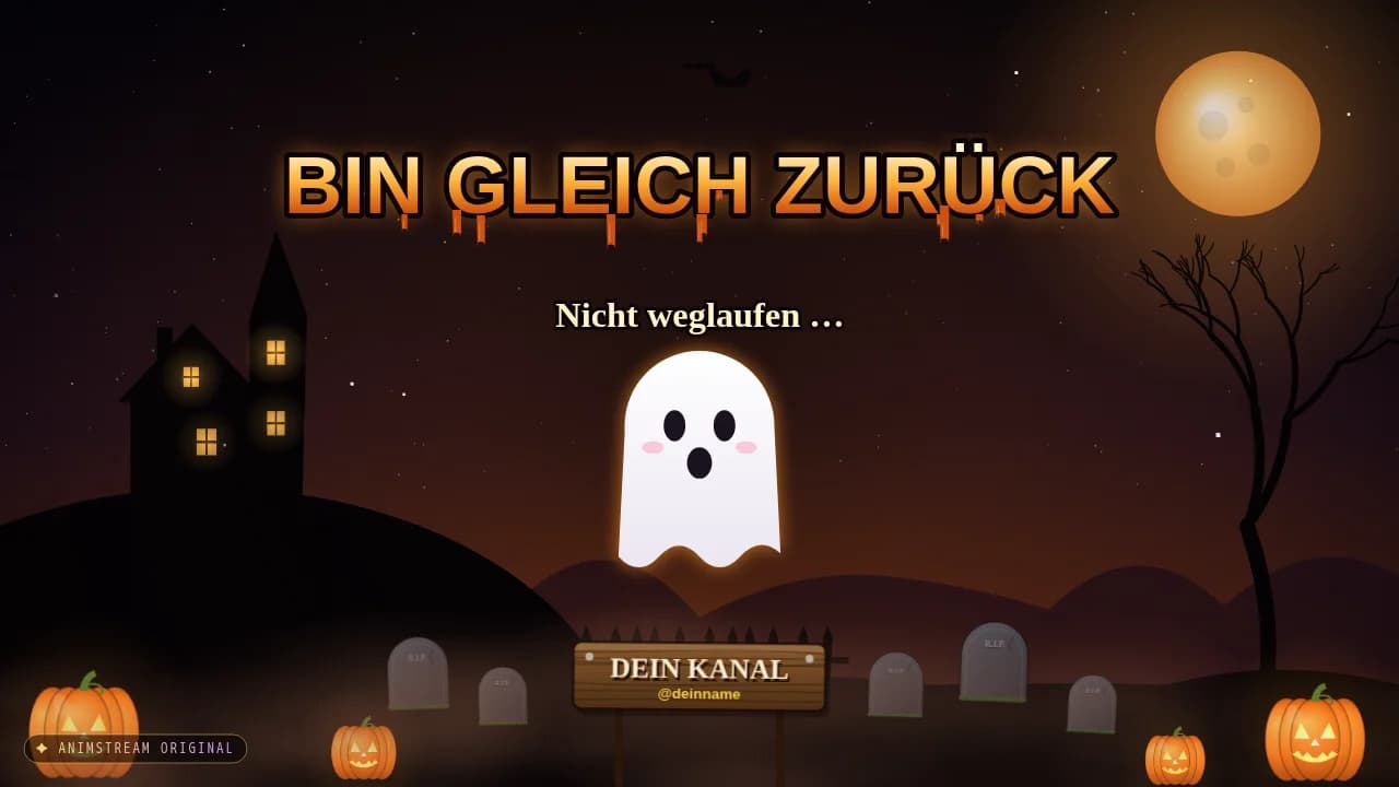 Bin gleich zurück-Szene – Halloween Kürbis
