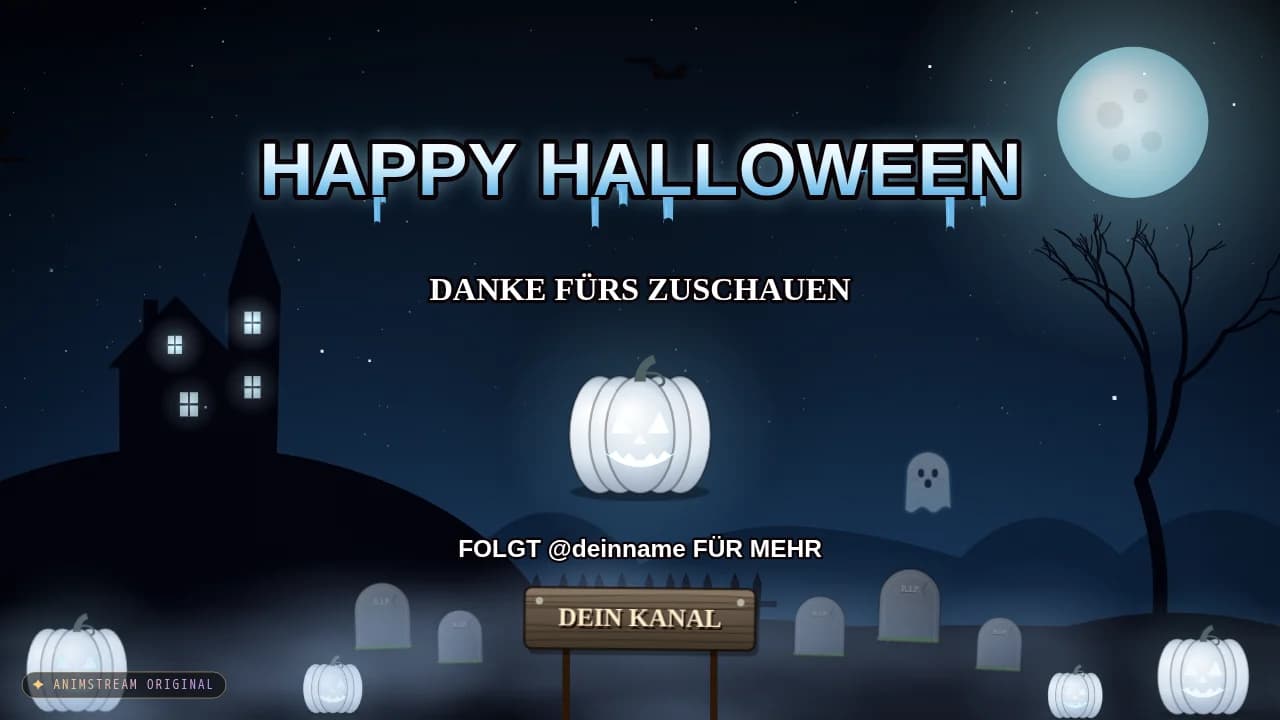 Stream-Ende-Szene – Halloween Geisterblau