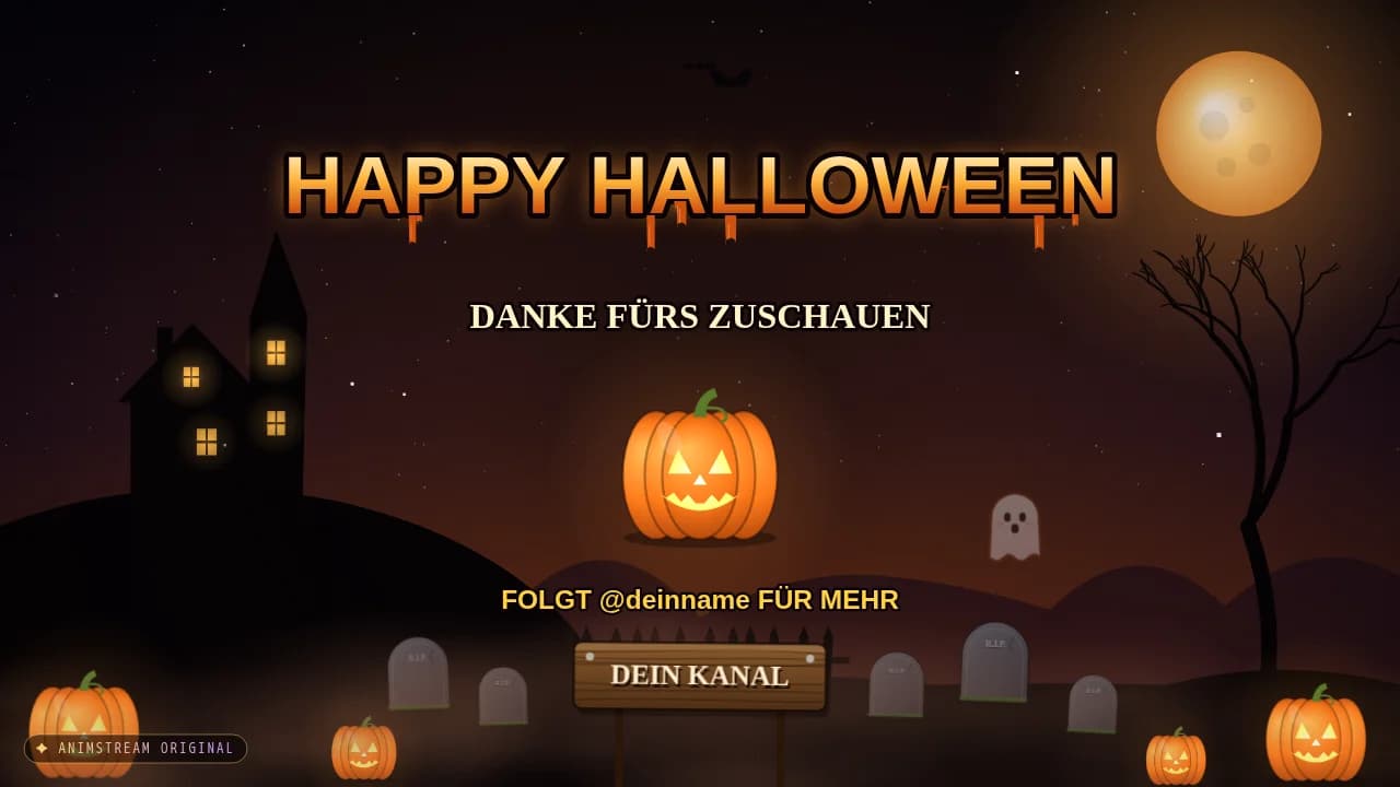 Stream-Ende-Szene – Halloween Kürbis
