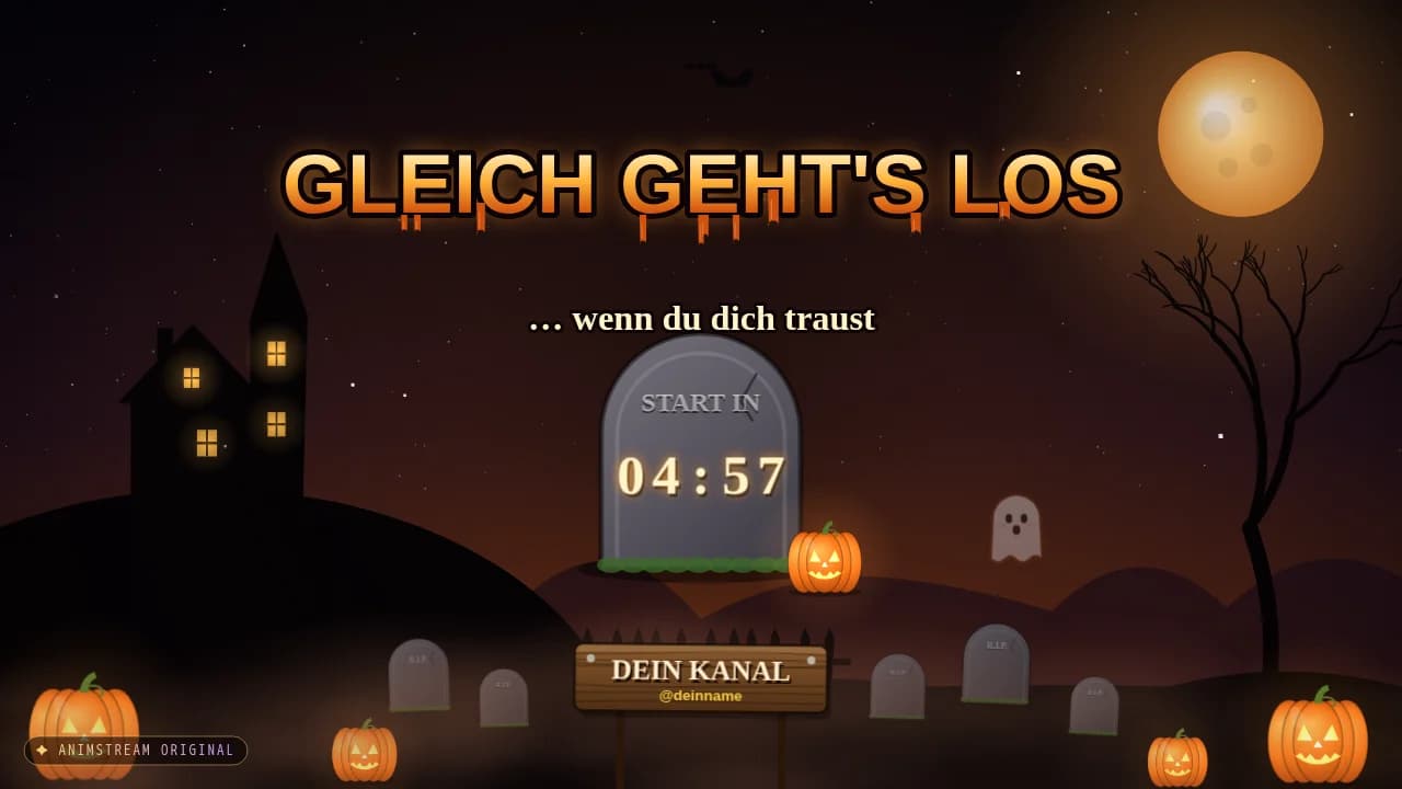 Starting Soon-Szene – Halloween Kürbis