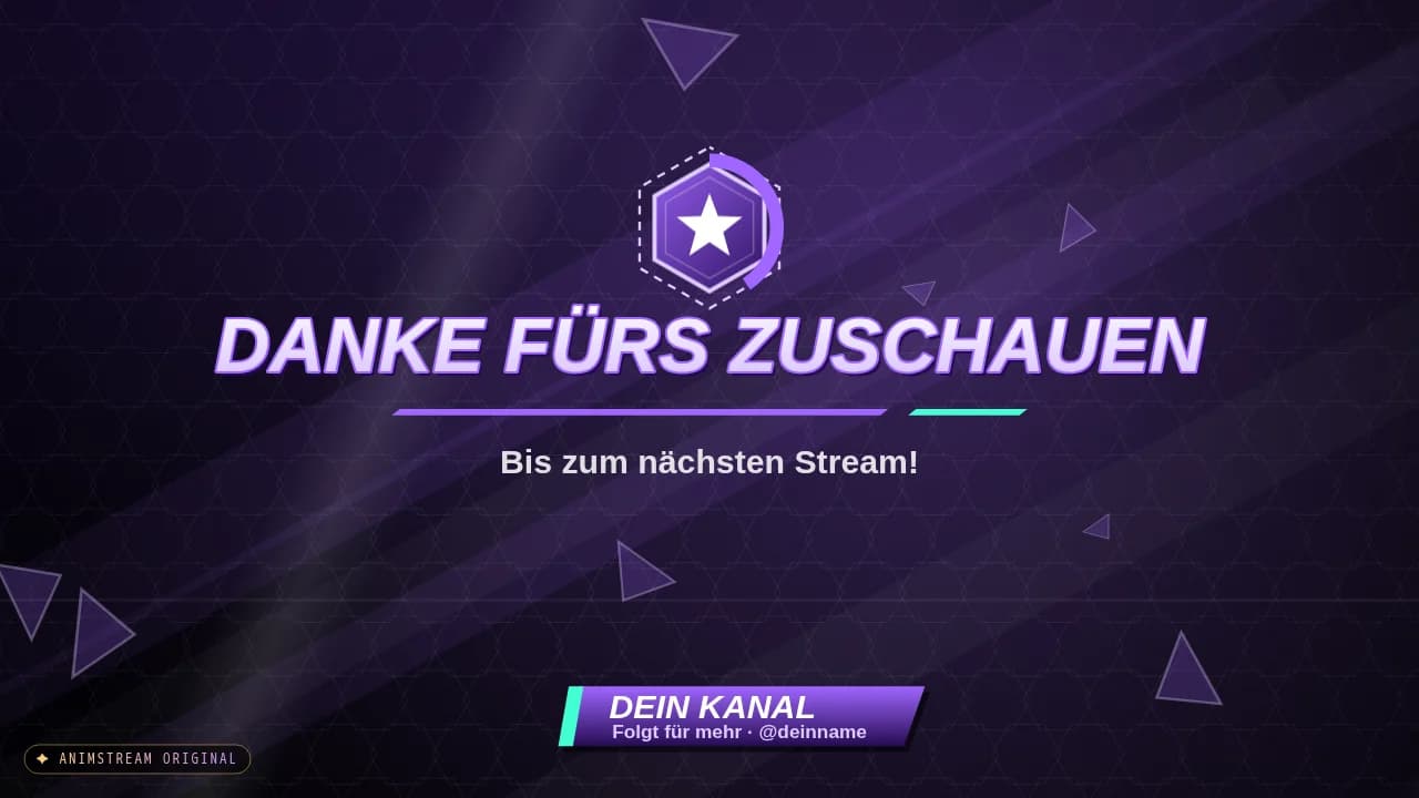 Stream-Ende-Szene – Hero Arena Violett