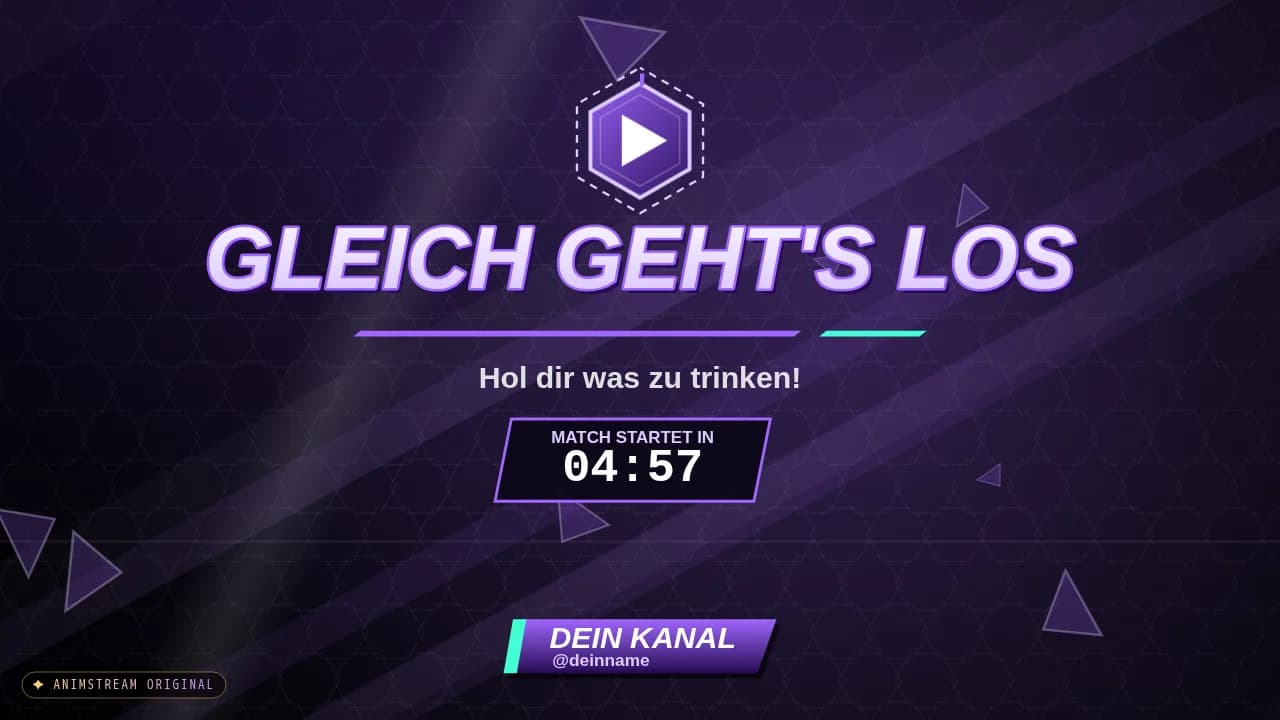Starting Soon-Szene – Hero Arena Violett